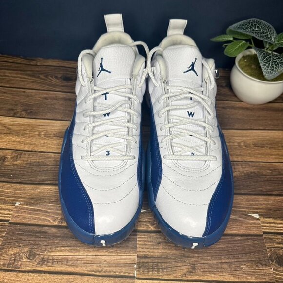 Nike Air Jordan XII Low Golf Shoes NWT *IN BOX* Size 9 (DH4120 101) White/Blue - Picture 3 of 15